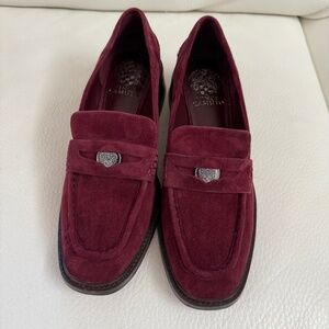 Vince Camuto Burgundy Suede Loafers- Size 9- Size 40